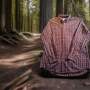 Carhartt Plaid Relaxed Fit Purple Long Sleeve Mens Large Shirt 1339